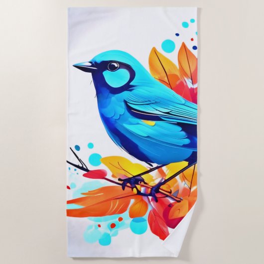 Bluebird's Bliss Art Strandtuch (Vorderseite)