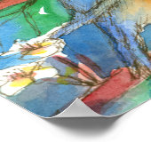 Bluebirds Blossom Fruchtbaummalerei Poster (Ecke)