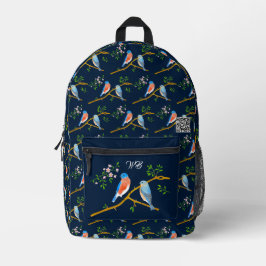 Bluebirds Blue Backpack Bedruckter Rucksack