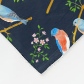 Bluebirds Blue Fleece Blanket (Ecke)