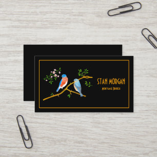 Bluebirds Business Cards Black Visitenkarte