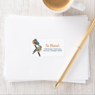 Bluebirds Couture Watercolor Art Adressaufkleber