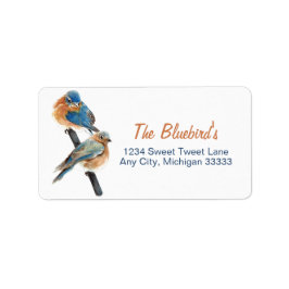 Bluebirds Couture Watercolor Art Adressaufkleber