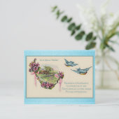 Bluebirds der Vintagen Mutter Postkarte (Stehend Vorderseite)