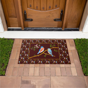 Bluebirds Doormat Dark Maroon Fußmatte