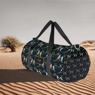 Bluebirds Duffel Bag Dark Blue Duffle Bag