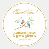 Bluebirds Envelope Seals Runder Aufkleber (Vorderseite)