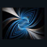 Bluebirds-Fraktal Poster<br><div class="desc">Wie zwei gegenüberliegende Bluebirds besaß dieses Fraktal Design ein blau-weiß kurvierendes lineares Design,  das abstrakte Spiegel auf jeder Seite in Form eines Vogelkopfes darstellt.</div>