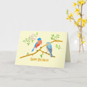 Bluebirds Gelbe geklappte Geburtskarte Karte (Gelbe Blume)