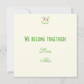 Bluebirds Gelbe Valentinkarte Karte (Rückseite)