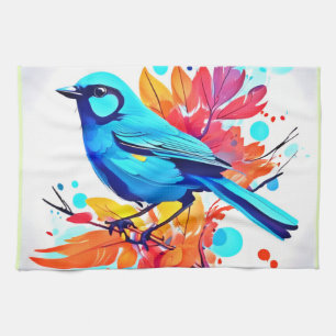 Bluebirds Glückseligkeit Kunst Geschirrtuch