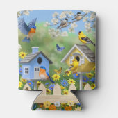 Bluebirds Goldfinches Birdhouses Blumengarten Dosenkühler (Rückseite)