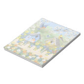 Bluebirds Goldfinches Birdhouses Blumengarten Notizblock (Rotiert)