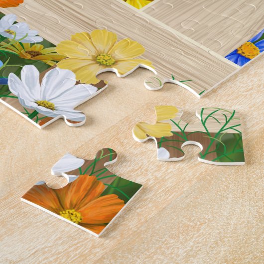 Bluebirds Goldfinches Birdhouses Blumengarten Puzzle (Seite)