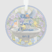 Bluebirds Goldfink und Fontane Birdbath Ornament (Rückseite)