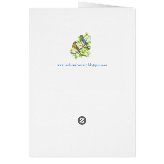 Bluebirds in a Hawthorn Tree Keep in Touch Blank (Hinten)