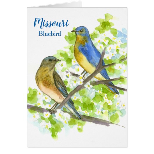 Bluebirds in a Hawthorn Tree Keep in Touch Blank (Vorne)