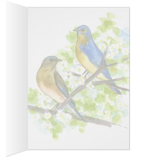 Bluebirds in a Hawthorn Tree Keep in Touch Blank (Innen (Rechts))