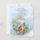 Bluebirds in einem Kranz von Blume Brautparty Einladung (Vorderseite)