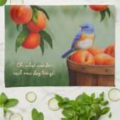 Bluebirds in einem Pfirsichbaum Handtuch (Gefaltet)