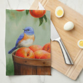 Bluebirds in einem Pfirsichbaum Handtuch (Viertel Falte)