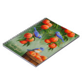 Bluebirds in einem Pfirsichbaum Notizblock (Linke Seite)