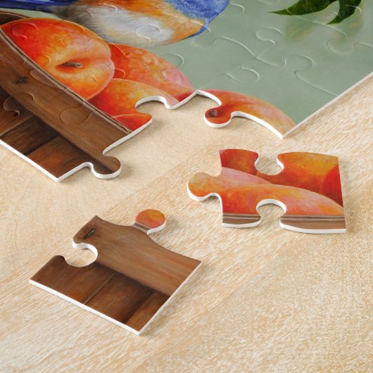 Bluebirds in einem Pfirsichbaum Puzzle (Seite)