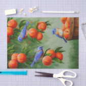 Bluebirds in einem Pfirsichbaum Seidenpapier (Handwerk)