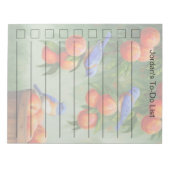 Bluebirds in einer Pfirsichbaumgartenliste Notizblock (Vorderseite)