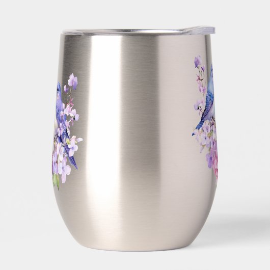 Bluebirds in Lilac-Blume (Links)