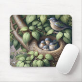 Bluebirds in Nest Mousepad (Mit Mouse)