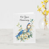 Bluebirds Jubiläumsgrüßkarte Karte (Gelbe Blume)