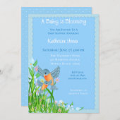 Bluebirds Kinderdusche Einladung (Vorne/Hinten)
