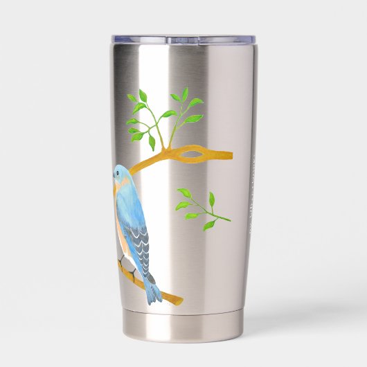 Bluebirds Mit Monogramm Thermobecher (Rückseite)