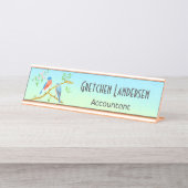 Bluebirds Namensplatte Schreibtischnamensplakette (Vorderseite )