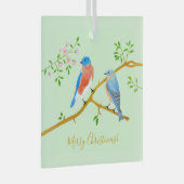 Bluebirds Ornament Aus Glas (Vorderseite Rechts)