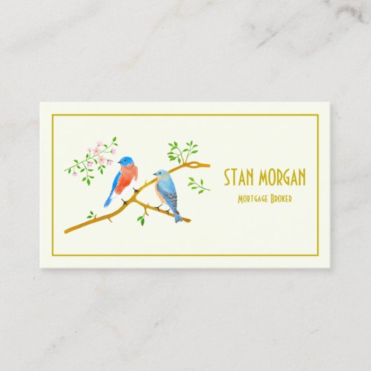 Bluebirds Pair Business Card Visitenkarte (Vorderseite)