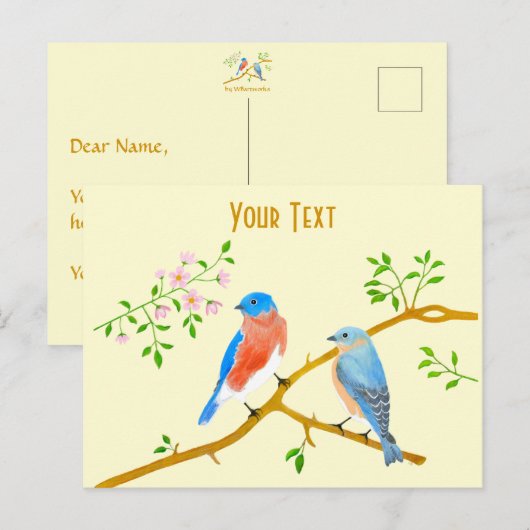 Bluebirds Postcard Postkarte (Vorne/Hinten)