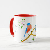 Bluebirds Rot-Weiß-Tasse Tasse (Vorderseite Links)