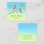 Bluebirds Square Business Card Quadratische Visitenkarte (Vorne/Hinten)