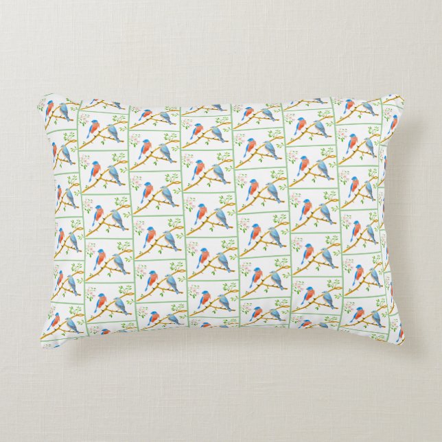 Bluebirds Tiled Accent Pillow Dekokissen (Vorderseite)