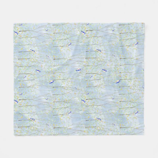 Bluebirds Trees und Sky Fleecedecke (Vorderseite (Horizontal))