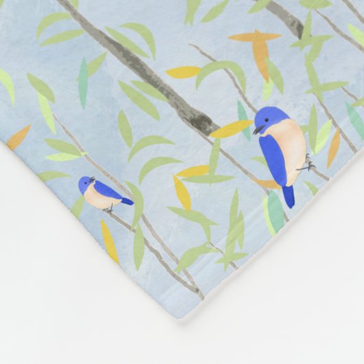 Bluebirds Trees und Sky Fleecedecke (Ecke)