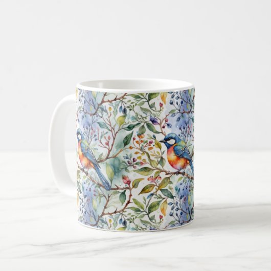 Bluebirds und Berries Kaffeetasse (Vorderseite Links)