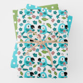 Bluebirds und Blume Geschenkpapier Set (Beispiel)