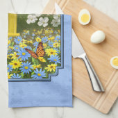 Bluebirds und Hexagon Birdhouse Blue Handtuch (Viertel Falte)