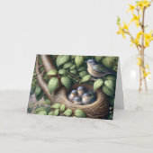 Bluebirds und Muttertag der Nest Karte (Gelbe Blume)