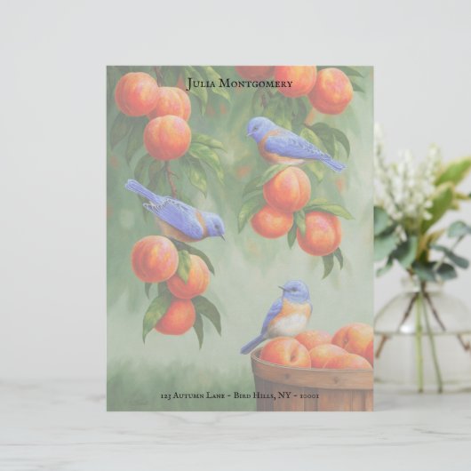 Bluebirds und Pfirsichbaum (Stehend Vorderseite)