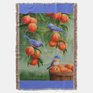 Bluebirds und Pfirsiche Blue Decke