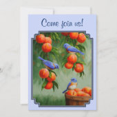 Bluebirds und Pfirsiche Blue Einladung (Vorderseite)